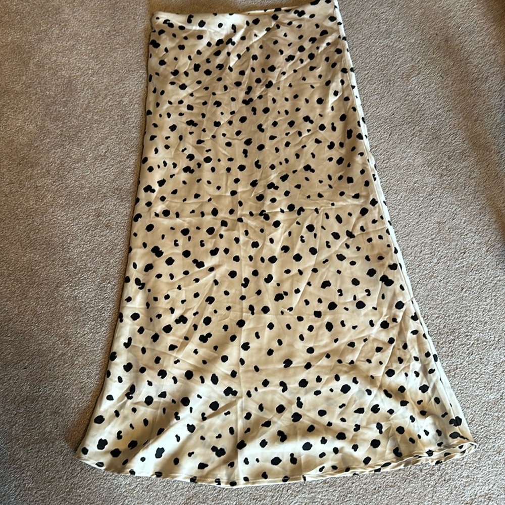 Spotted Pink Lily Silk Skirt